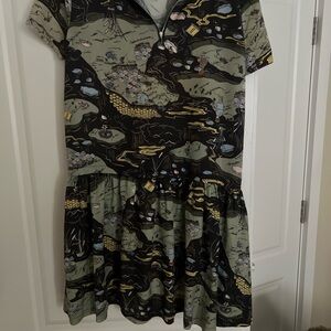 Opening Ceremony women Dress in Black and Green